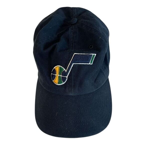 NWOT NBA Men's 47 Utah Jazz Basketball Strapback Hat Cap Navy Blue Adjustable - Picture 1 of 4